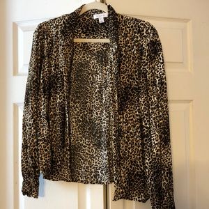 Cheetah print open cardigan